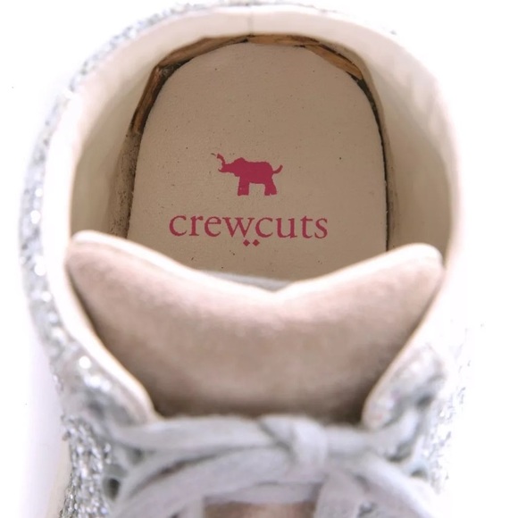 Crewcuts silver sparkly high top sneakers size 9 - Picture 4 of 5
